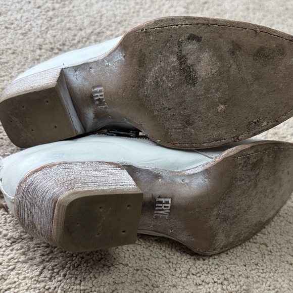 Frye Cream Heeled Ankle Boots - Picture 5 of 5